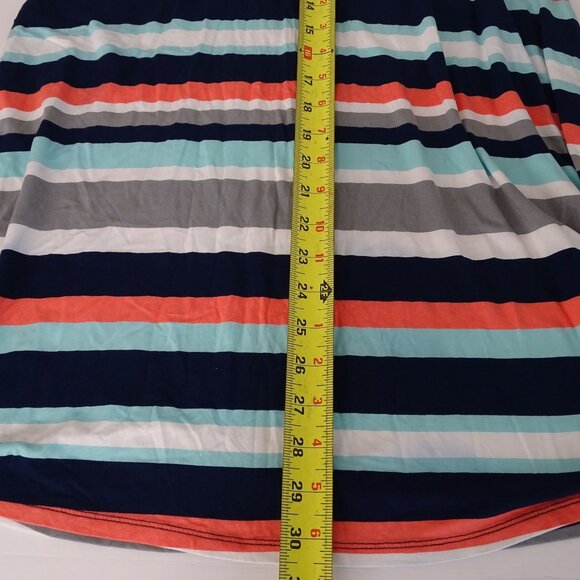 Arizona Jean Co Striped Multicolor Blue Swing Dress Women Size M Short Sleeve - Picture 8 of 8
